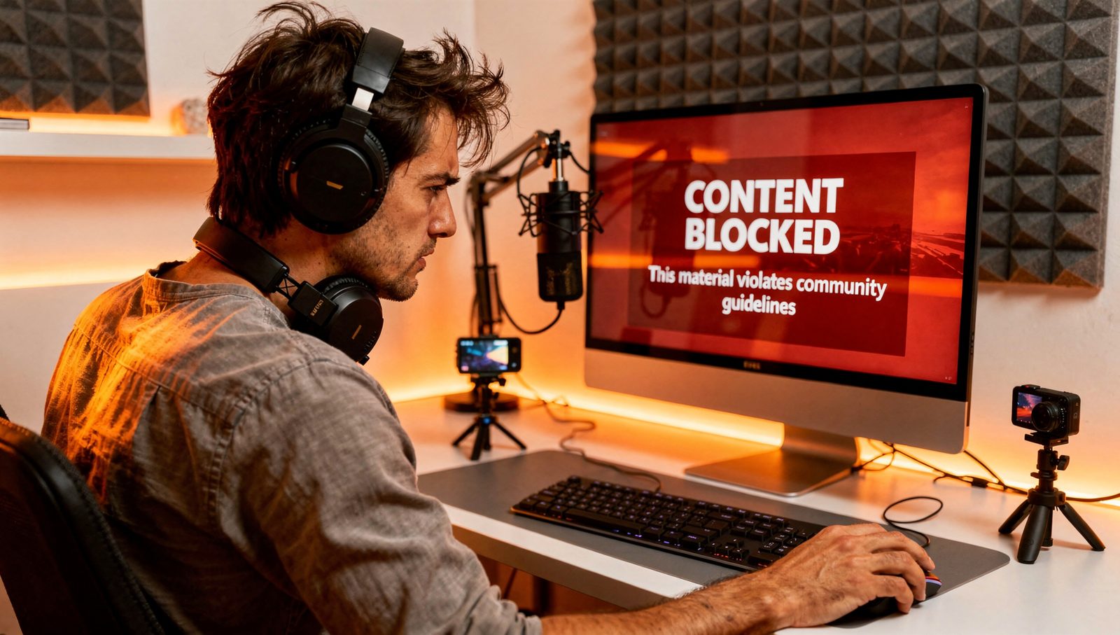 Creator looking at a content blocked screen